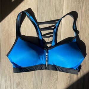 Pink Sports Bra with Zipper